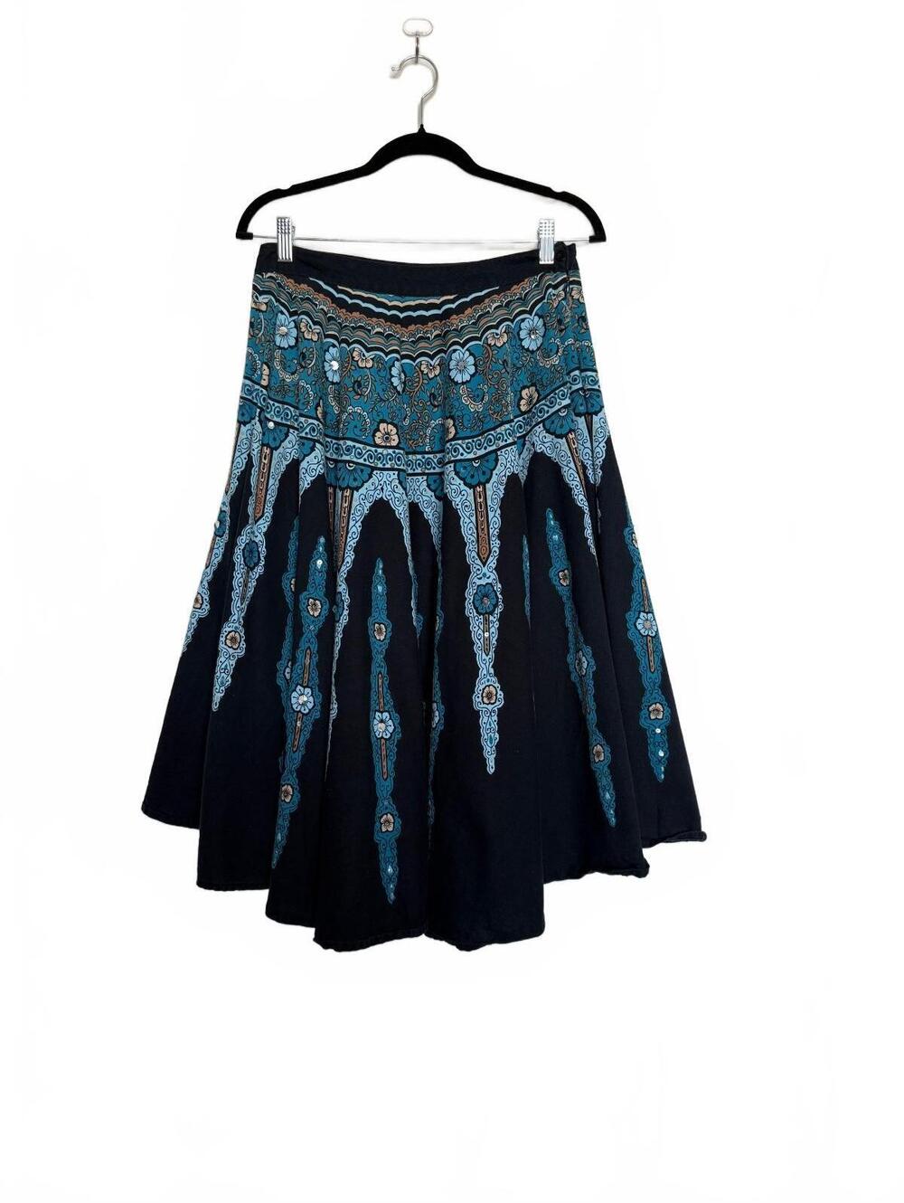 Vintage Y2K Bohemian Fairy Skirt with Pleated Flare Silhouette